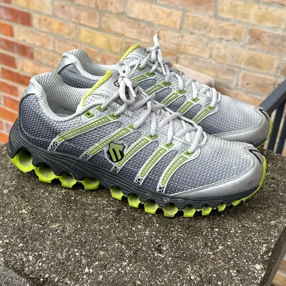 K-Swiss Tubes Run 100 Men’s Running Shoes Grey Lime Green size 9.5